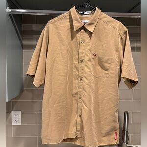 Y2K Quiksilver Button Down Short Sleeve Shirt Polyester/Rayon Size XL